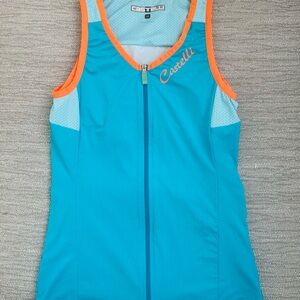 NWOT Women’s Castelli Blue and Orange Cycling Tank Size Medium